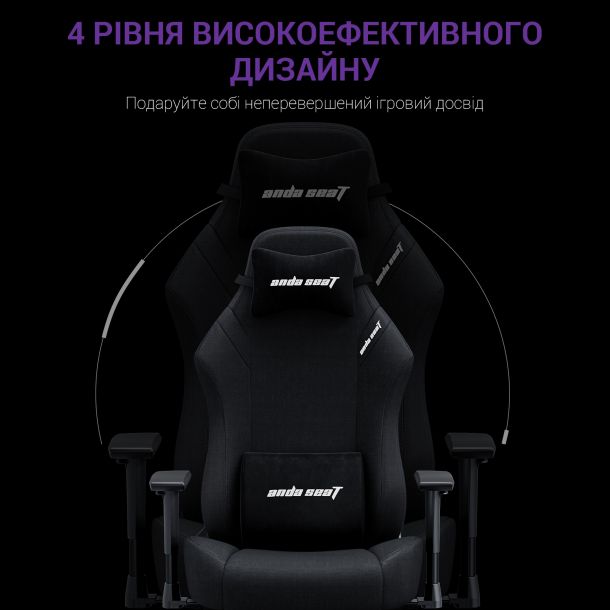 Кресло геймерское Anda Seat Luna L Fabric Black (871380169) цена